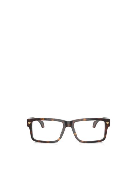 square-frame logo glasses