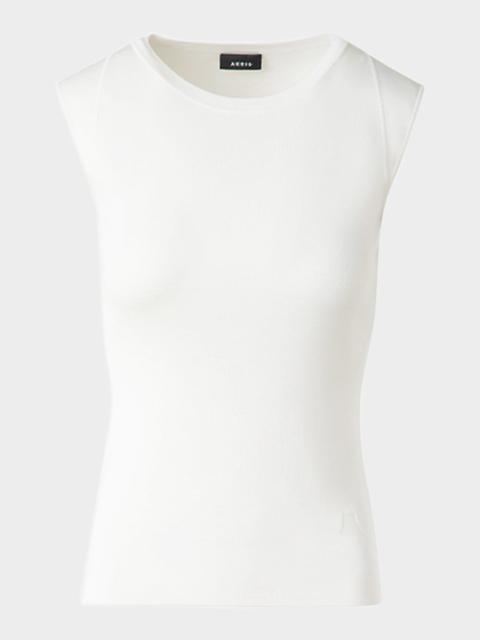 Sleeveless Fitted Silk Knit Top