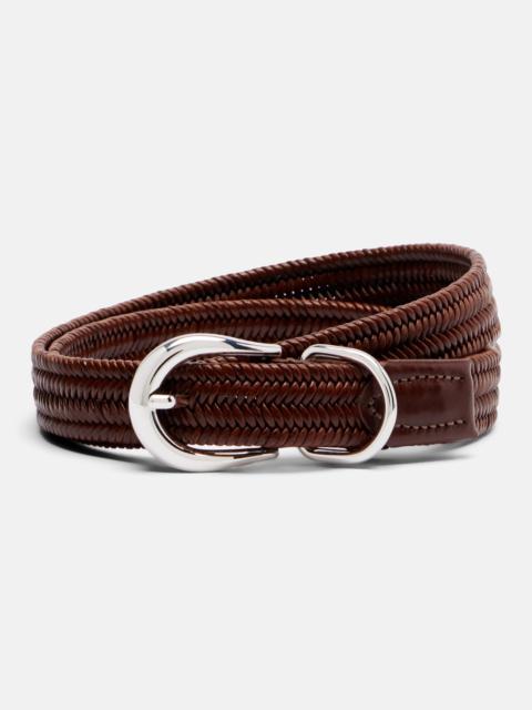 Loom braided leather belt