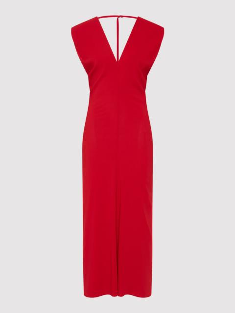 Plunge Drape Dress - Rosso