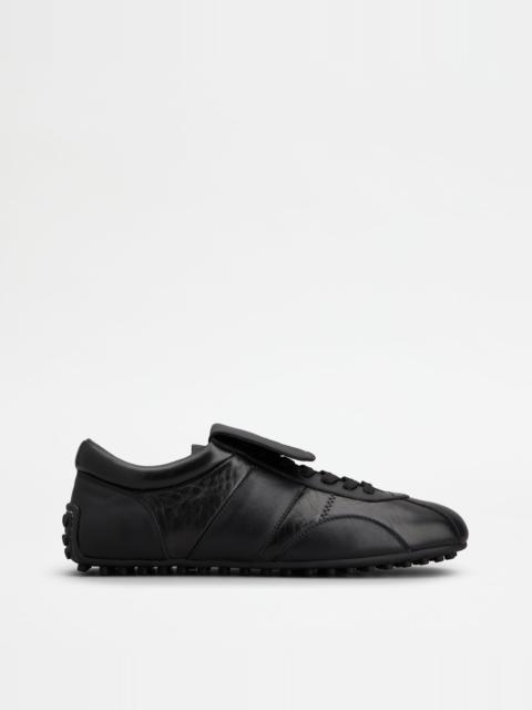TOD'S T-MARATHON SNEAKERS IN LEATHER - BLACK