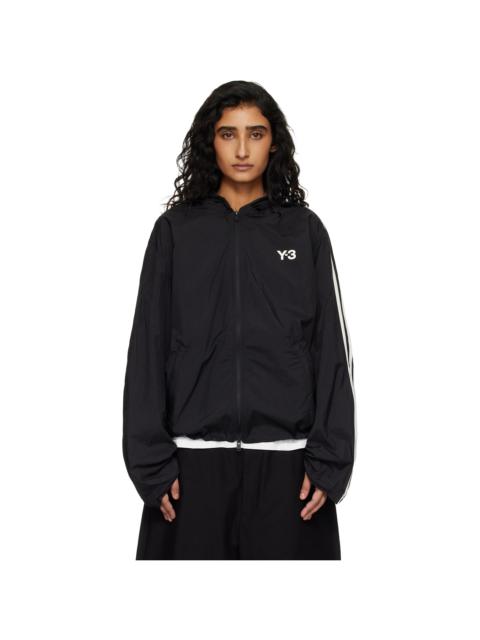 Black Nylon Wired 3 Stripes Track Jacket
