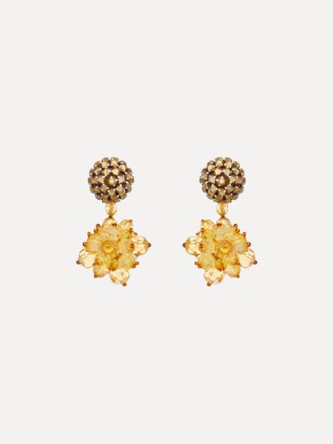 BEADED POMPOM CLIP-ON EARRINGS