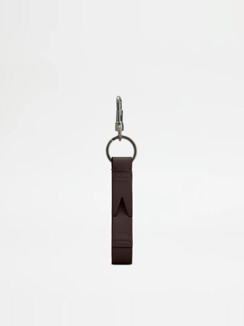KEY HOLDER IN LEATHER - BROWN