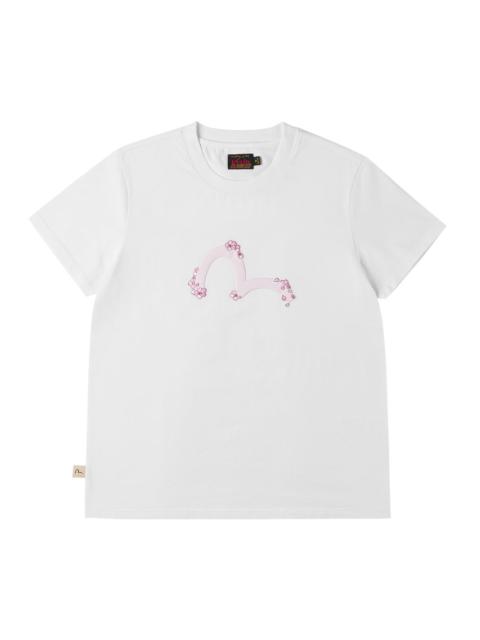 Sakura Embroidery Seagull Print T-Shirt