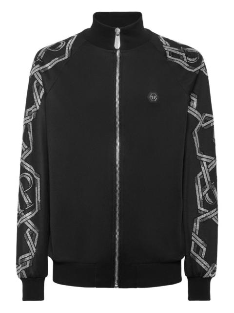 chain-embellished track jacket