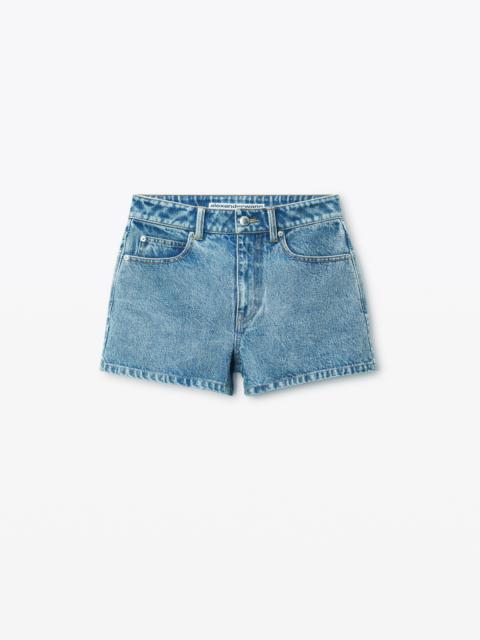 Denim High Rise Shorty In Clear Hotfix