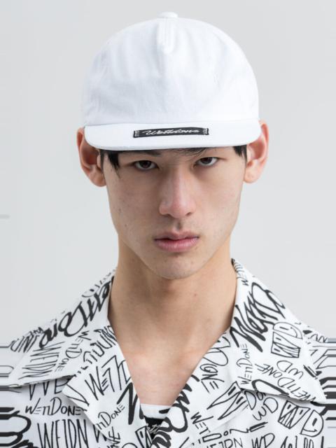 White Damaged Logo Cap