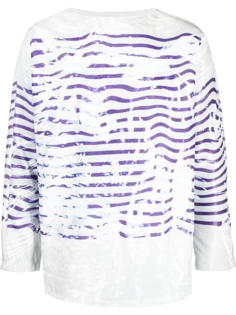 graphic-print long-sleeved top