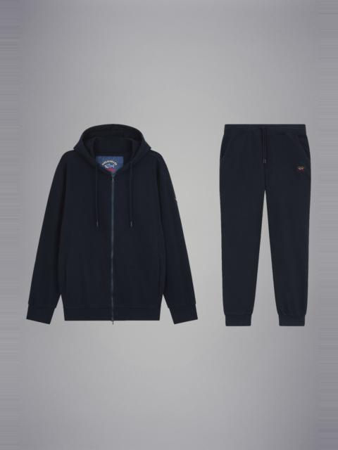 COTTON FULL ZIP TRACKSUIT WITH ICONIC BADGE