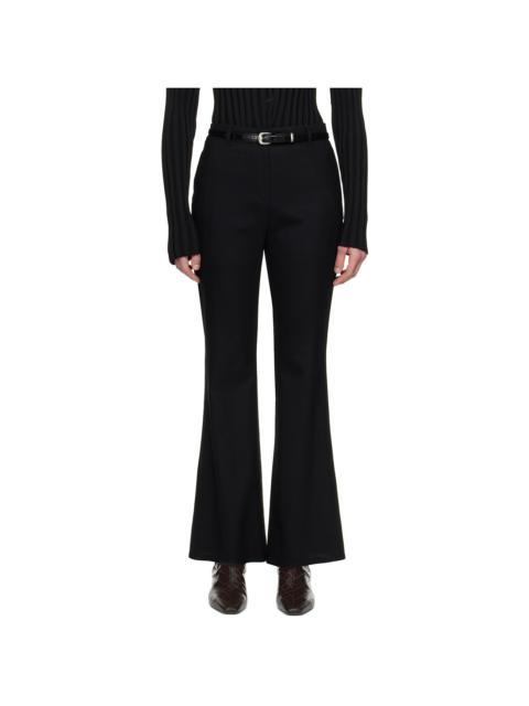 Black Flare Western Belt Trousers