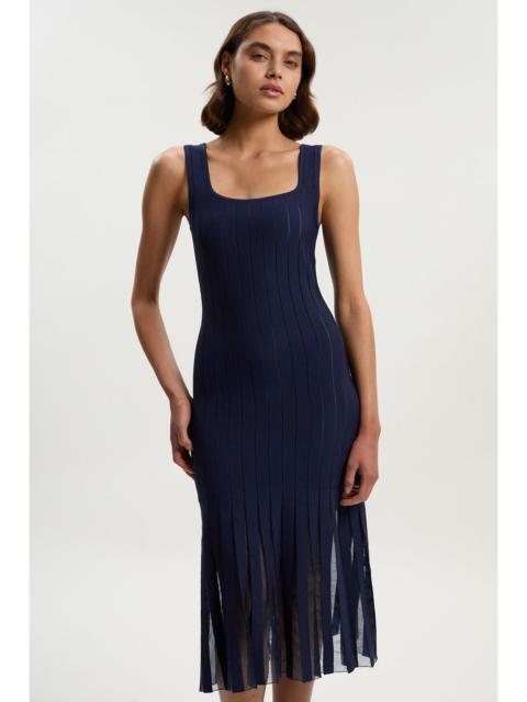 Compact Stretch Square Neck Knitted Flippy Dress