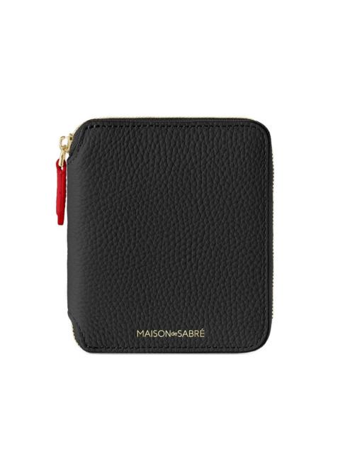 zip pebbled leather wallet