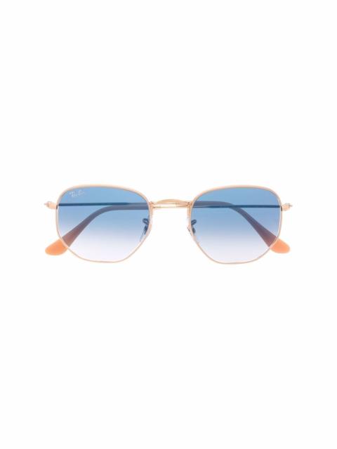 gradient-effect geometric-frame sunglasses