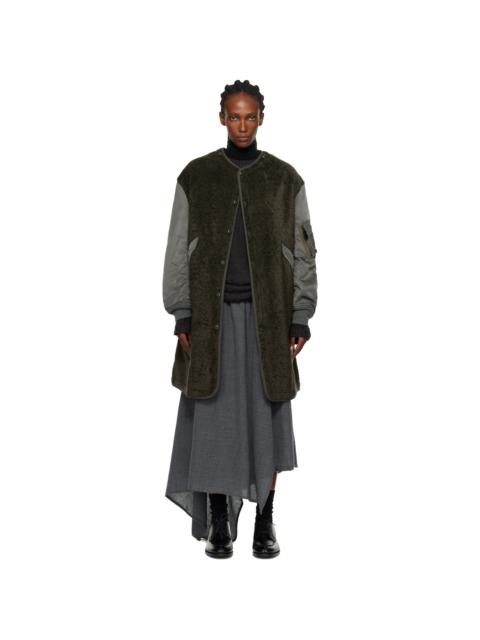 Khaki Long Bomber Jacket