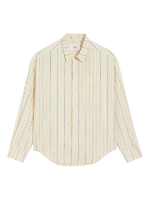 striped button-up shirt