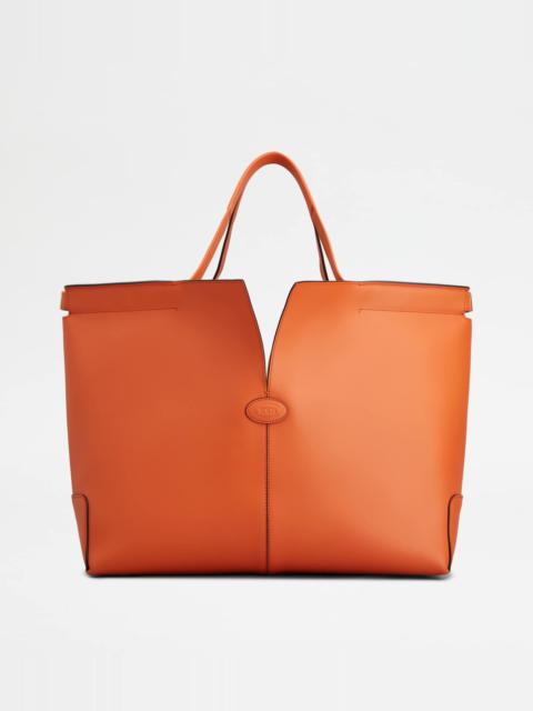 TOD'S DI BAG FOLIO IN LEATHER MEDIUM - ORANGE