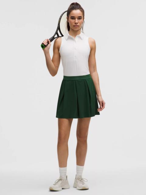 Angled-Pleat High-Rise Tennis Skirt