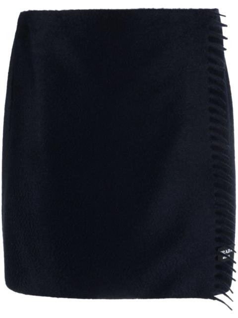 scarf-style cashmere miniskirt