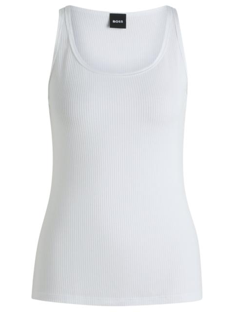 SHEER TANK TOP WITH RIBBED STRUCTURE