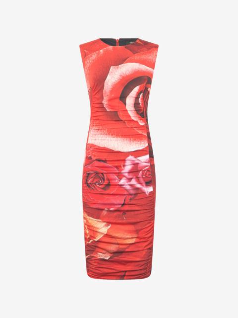 Rose-Print Midi Dress