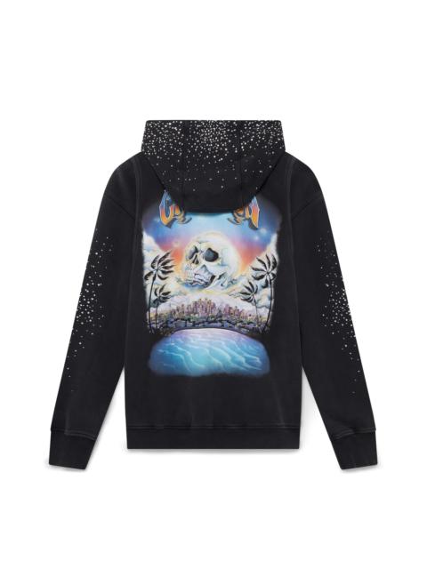La Prémonition Crystal Embellished Zip Hooded Sweatshirt | Casablanca Paris