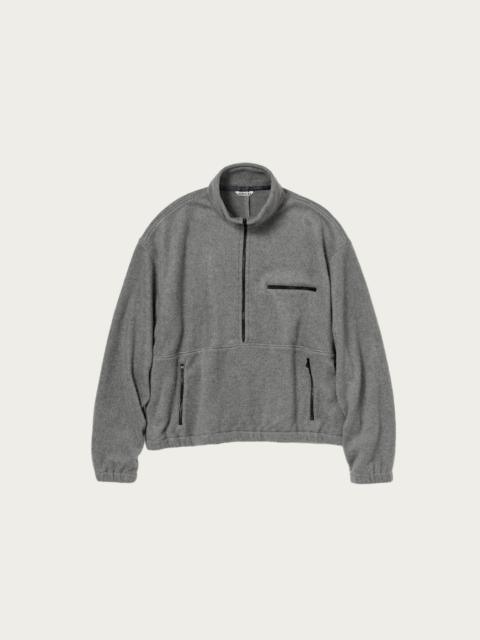 Pure Silk Comfort Fleece Half Zip P/O - Top Gray