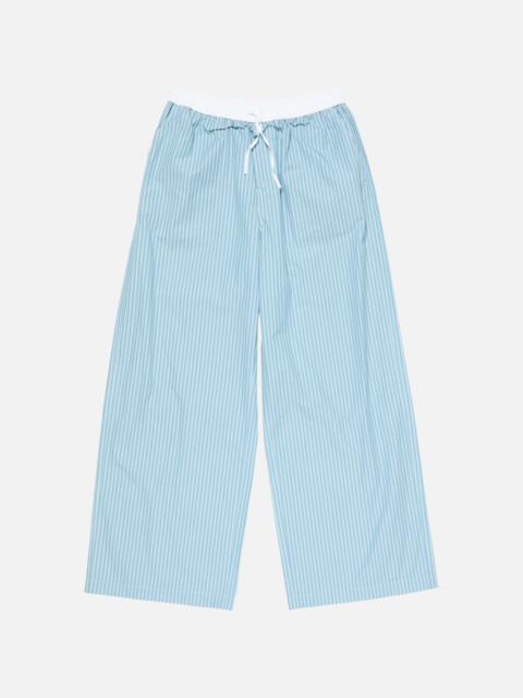 Striped cotton trousers - Turquoise blue