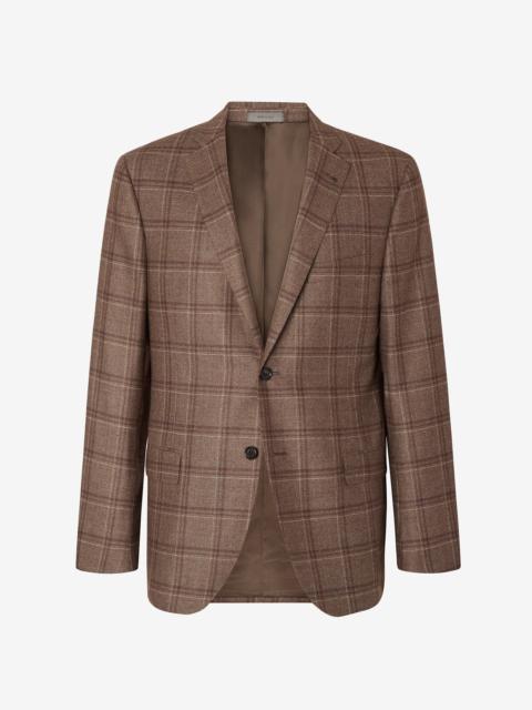 Dark brown overcheck 130’s wool jacket