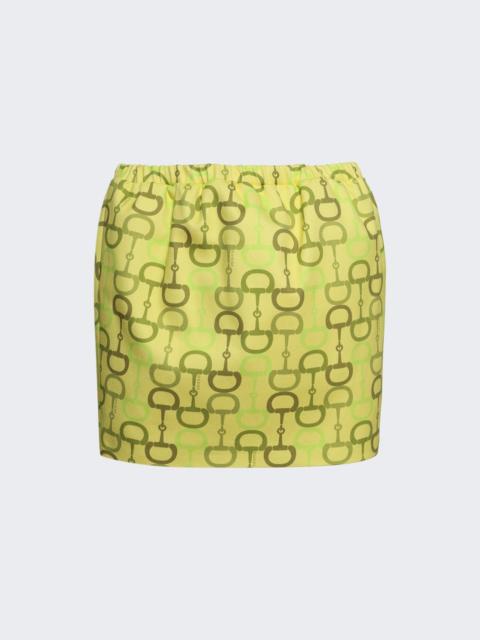 Horsebit Mini Skirt Lime And Green