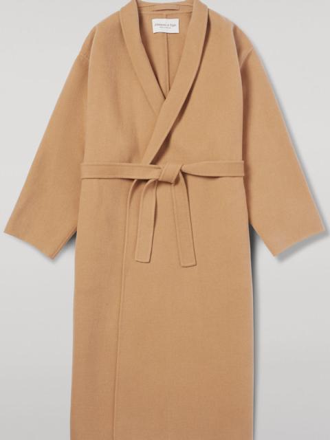 Camel Cashmere Wrap Coat