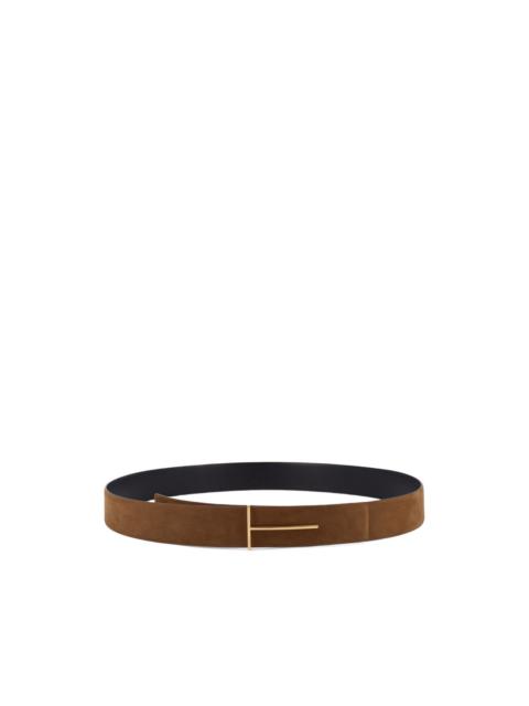 suede T-buckle belt