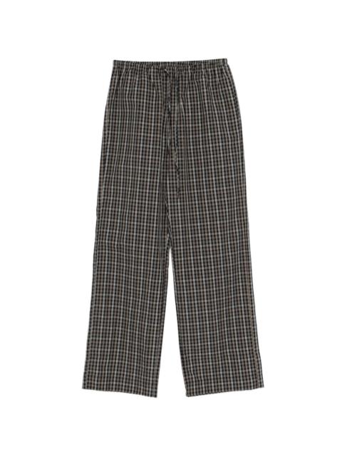 drawstring checked trousers