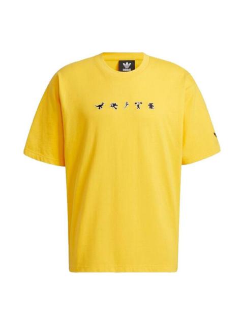 adidas originals Manga Ss Tee 2 Sports Causual Round Collar Male Yellow HC6926