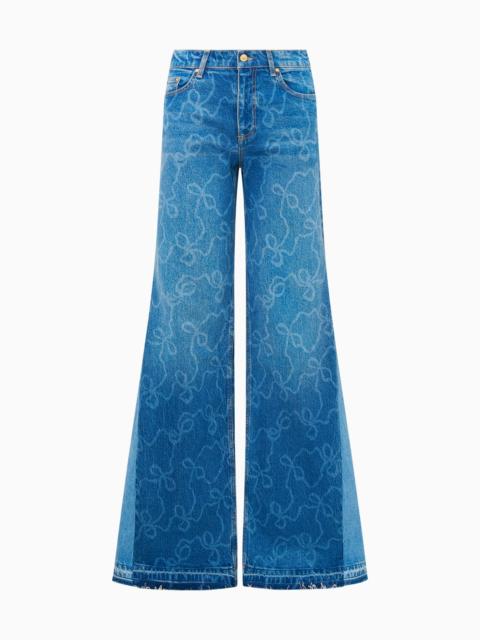 Ambrina Bow Print Wide Leg Jeans