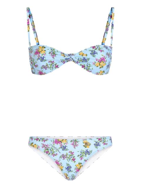 floral-print twist bikini