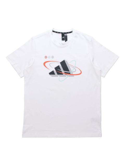 adidas Ub Gfx T Bos Logo Printing Sports Round Neck Short Sleeve White GP0857