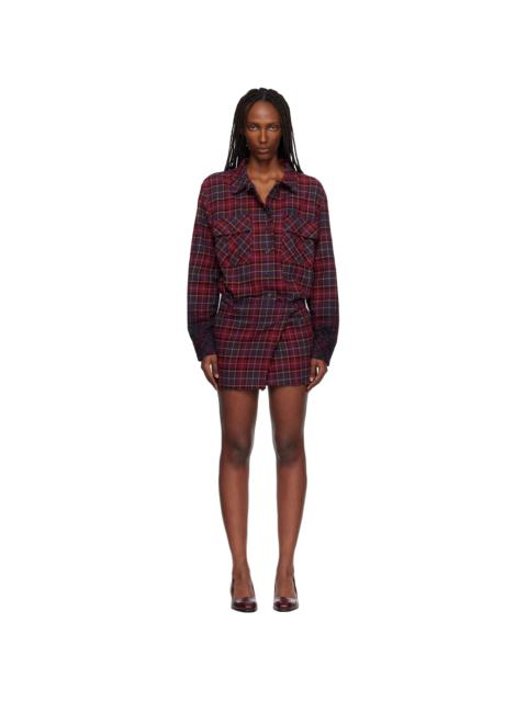 Red Check Flannel Arrow Minidress