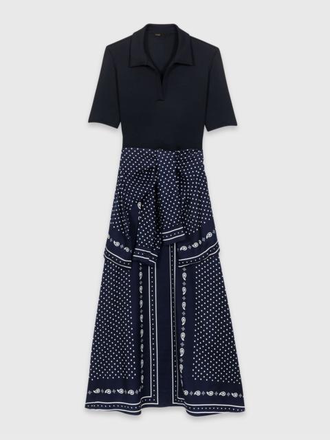 Patterned mixed-material dress