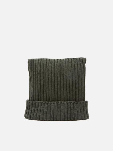 Ribbed square beanie - Vintage green