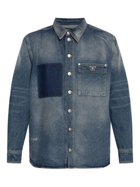 patched denim shirt