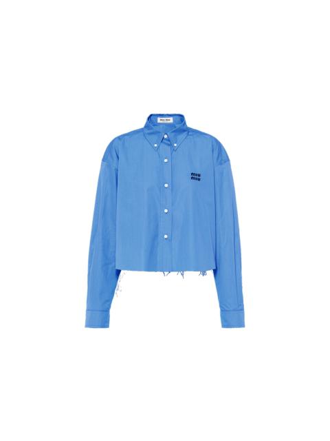 Cropped poplin shirt