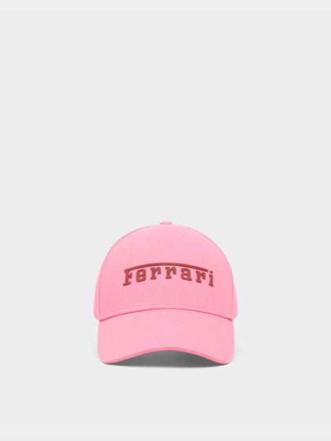 Baseball cap with rubberized Ferrari logo