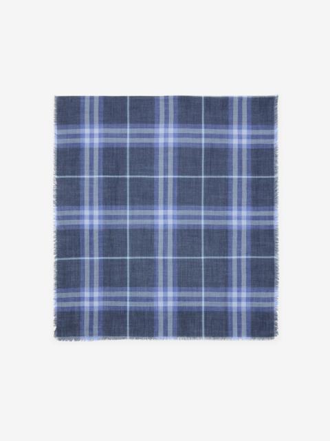 Reversible Check Wool Silk Scarf