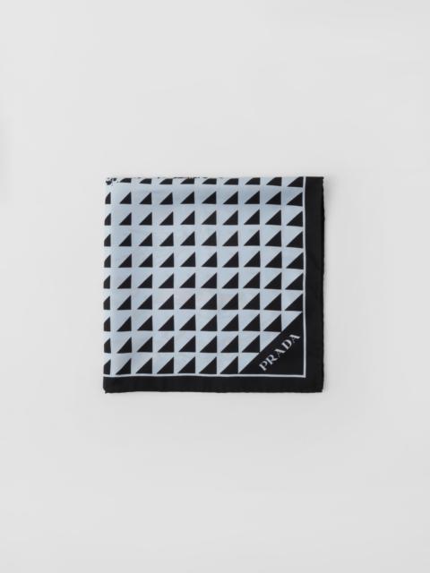 Printed silk twill scarf