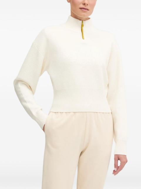 quarter-zip high-neck sweater