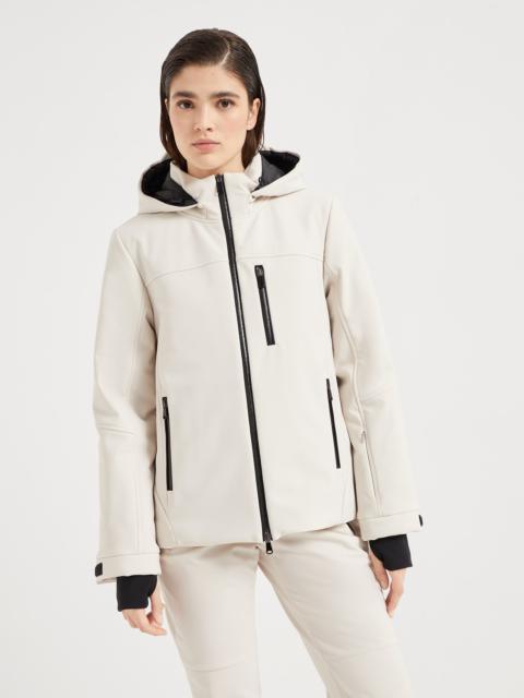 Bonded techno fabric hooded mountain jacket with Thermore® padding