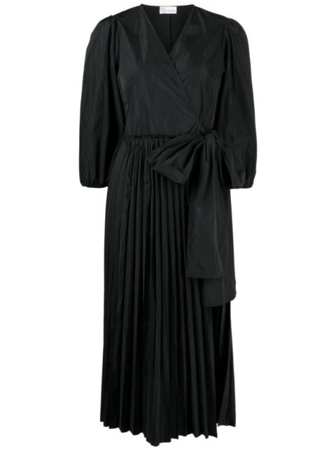 bow-detail pleated dress