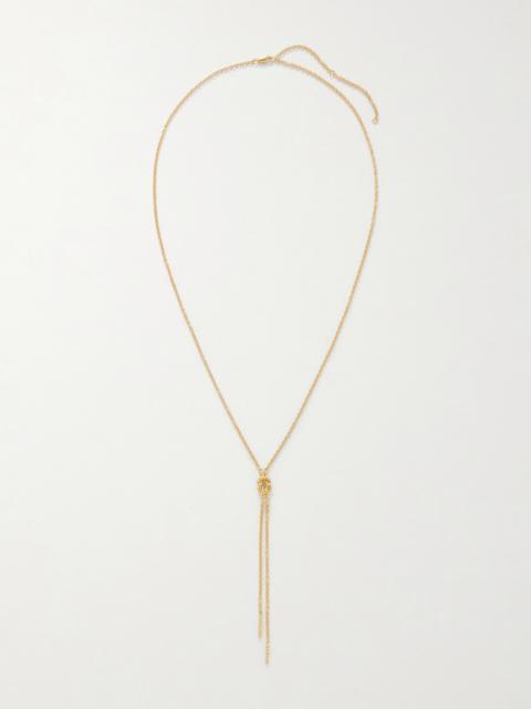 Rope Lariat Gold-tone Necklace