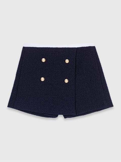 Tweed shorts with contrast waistband